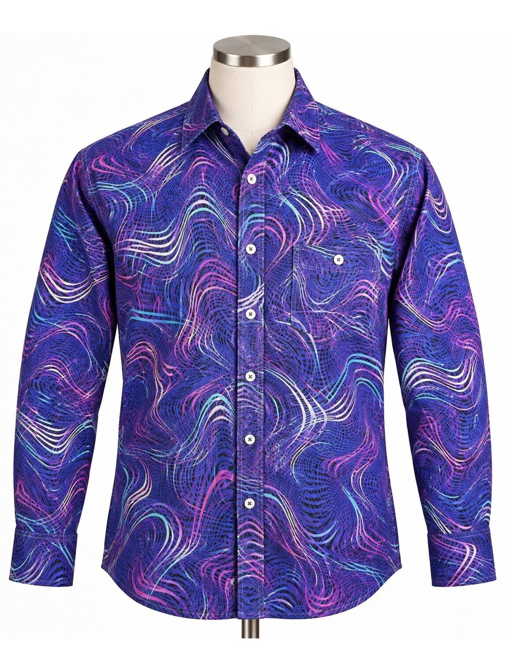 Bugatchi Classic Fit Men's Button-Up Shirt in Vibrant Purple